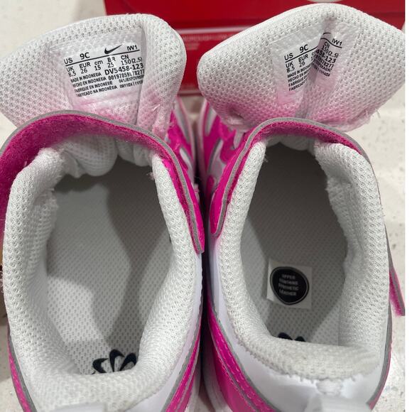 Nike Court Borough Low Recraft TD Size 9c New White/Pink Fuchsia DV5458 123 - Picture 7 of 8